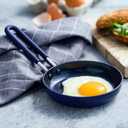 Blue Diamond Mini Egg Frying Pan Skillet, Diamond Infused Healthy Ceramic Nonstick, PFAS and PFOA-Free, Dishwasher and Oven Safe, Even Heating, Metal Utensil Safe, Warp Control Base, Blue
