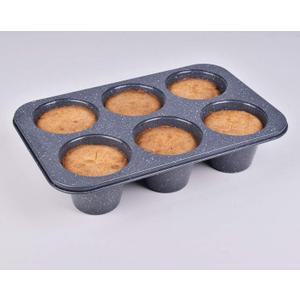 Monfish Jumbo Deep Muffin Pan 6 Cup Carbon Steel Gray Stone non Stick Coating Muffin Tin 3.5diax3inch cup Monfish Jumbo Deep Muffin Pan 6 Cup Carbon Steel Gray Stone non Stick Coating Muffin Tin 3.5diax3inch cup