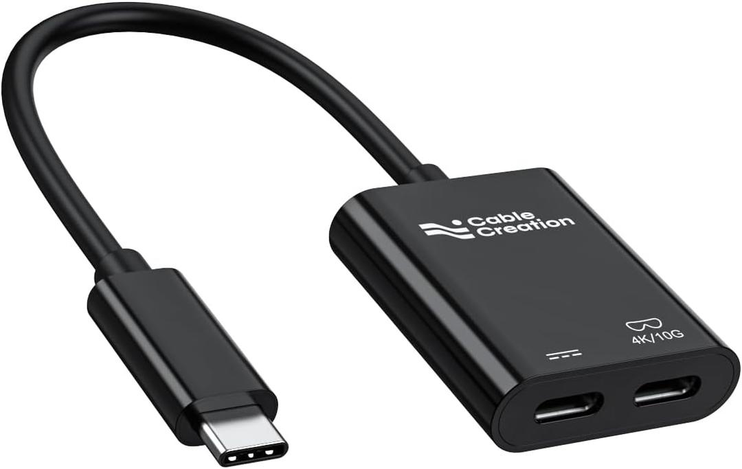 CableCreation USB C to AR Glasses and Charging Adapter,Charge and Play,4K@60Hz/1080P@120Hz,100W Fast Charging Compatible with Steam Deck/ROG Ally/Phone15/16/Viture/Rokid/Xreal AR Glasses