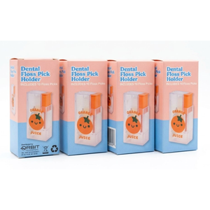 Orange Juice Box Floss Dispenser, Pack Of 4