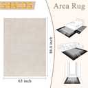 SHACOS Soft Cozy Fluffy Arch Pattern High-Low Pile Textured Area Rug 5'3"x7'3" Non Slip Washable Modern Geometric Rug Stain Resistant Contemporary Carpet for Living Room Bedroom Dining Room, Beige