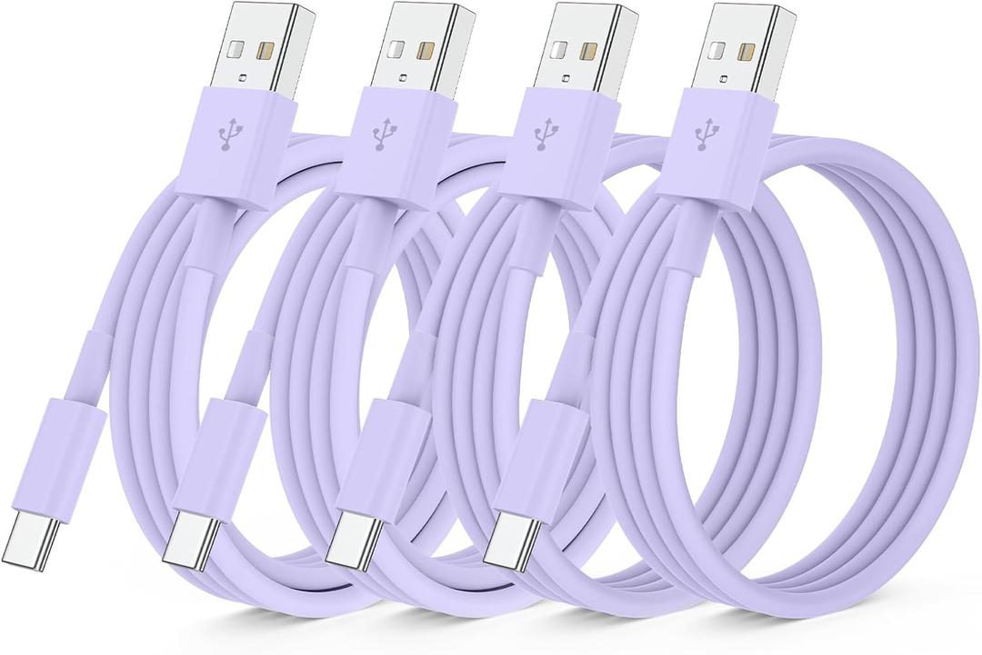 QZIIW 4Pack Apple USB C Fast Charging Cable 10FT For iPhone 16 15/16 15 Pro/16 15 Pro max/16 15 Plus,USB A to USB C Car Carplay Cord compatible Samsung Galaxy S25 S24,i Pad Pro 12.9/11,Air 5th/4th Gen (Purple)