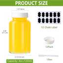 12 Pack 4 oz Glass Juice Shot Bottles with Caps, 120 ml Empty Wellness Shot Bottle, Reusable Clear Glass Bottles with Lids for Juice, Ginger Shots and Homemade Beverages