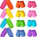 24 Pieces 80s Neon Sweatbands Set, Include 8 Sports Headbands and 16 Sweat Wristbands Elastic Athletic Tennis Sweat Bands Bulk for Man Woman