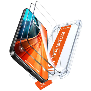 TORRAS Military-Grade Shatterproof for iPhone 16 Pro Screen Protector [9H+ Aerospace Tempered Glass＆ One-Step Installation] Full Coverage Fit Bubble Free Top-Notch Protection, 2 Pack, GlassGo X