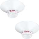 Flange Insert 2PCS 15mm Compatible with Momcozy M9/M6/M5/S12 Pro/V1 Pro/V2 pro, Spectra/Medela/Elvie/NCVI/TSRETE/eufy/Lansinoh/Paruu/MomMed Breast Pump 24mm Shields/Flanges (2pcs-15mm)