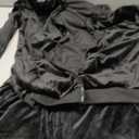 Marvmys Velour Tracksuit Womens 2 Piece Outfits Velvet Sweatsuit Jogging Suit Full Zip Up Hoodie and Sweatpants Set (Small, Black)