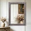 24x32 Inch Rectangular Wood Wall Mirror Rustic Farmhouse Decorative Mirrors with Wooden Frame for Living Room Bedroom Bathroom Entryway Wall Decor