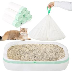60 Count 36"x18" Large Litter Box Liners,XL Jumbo Drawstring Extra Thick Cat Litter Bags,Extra Durable Cat Litter Bags for Pet Supplies