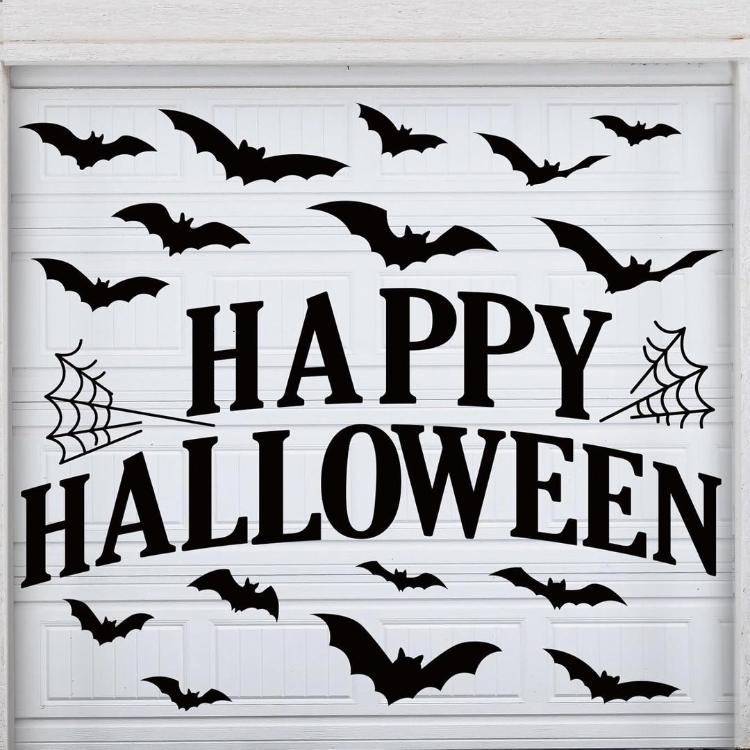 BBTO 24 Pcs Halloween Garage Door Decoration Black Bats Garage Door Magnets Magnetic Decorations Bat Magnet Decorations Refrigerator Magnets Magnetic Decal for Car Kitchen Fridge Vehicles