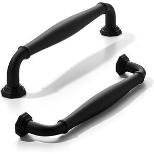 khtumeware 10 Pack 5 Inch(128mm) Matte Black Cabinet Pulls Vintage Cabinet Handles Heavy Duty Solid Cabinet Hardware for Cupboard Drawer Pulls Dresser Handle
