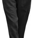 Langwyqu Womens Casual Cotton Tapered Capri Cargo Pants Loose Elastic Waist Ankle Cropped Trouser with Pockets (Large, Black)