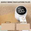 Fabric Shaver, Lint Remover Rechargeable, Electric Portable Sweater Defuzzer with 3 Speeds, 6 Leaf Blades, Digital LED Display to Remove Pilling for Clothes, Furniture, Sweater, Couch, Blanket (White)