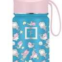 IRON FLASK Kids Water Bottle - Straw Lid, 20 Name Stickers, Vacuum Insulated Stainless Steel, Double Walled Tumbler Travel Cup, Thermos Mug - Magic Mermaids, 14 Oz