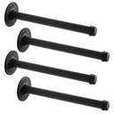 IBUYKE 4 Pcs 12 Inch Industrial Pipe Clothes Bar, Multifunctional Wall Mounted Clothes Rail, Heavy Duty Rustic Wall Mounted DIY Shelving Brackets, for Bedroom Bathroom, Black TYJ004H