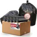 33 Gallon Trash Bags, 250 Count Bulk, Black Garbage bags, Multi-purpose Trash Can Bin Liners for Home Commercial, Outdoor, Construction, Industrial, Janitorial, Municipal, Lawn, Leaf