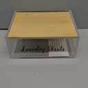 Acrylic Laundry Detergent Sheets Holder with Bamboo Lid, Laundry Soap Sheets Container Box Dispenser for Laundry Room