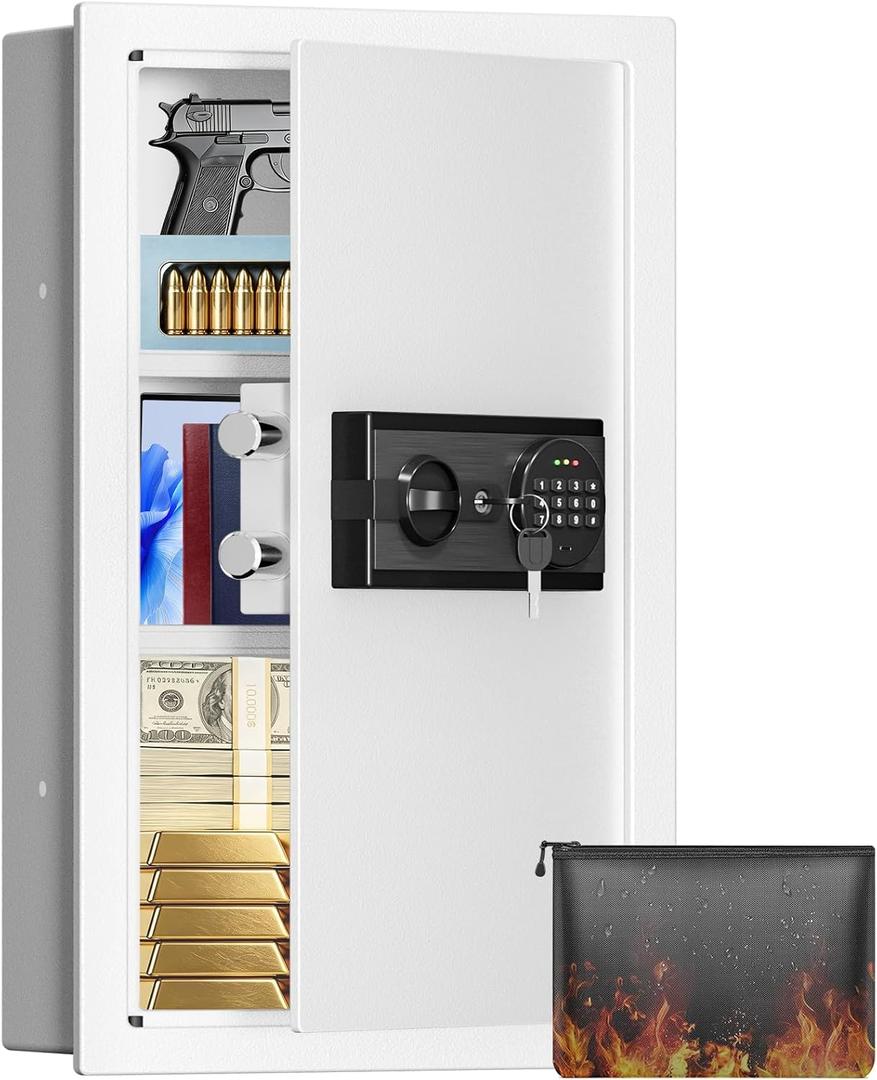25.6" Tall In Wall Safe Between Studs Fireproof, Fire Wall Security Safes