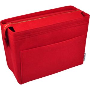 Vercord Felt Zipper Handbag Tote Purse Duffel Backpack Organizer Insert Red Medium