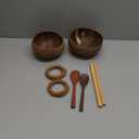Coconut Bowl Set with Wooden Spoons  Eco-Friendly, Natural Coconut Bowls for Smoothie, Acai, Fruit, and Salad  Perfect Decorative and Serving Bowls