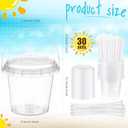 Funnymoom 30 Set 24oz Clear Plastic Drink Buckets with Lids and Straws Disposable Iced Coffee Cups Rum Buckets for Cocktail Parties Smoothie Cup Bulk with Handles for Beach Pool Party Supplies