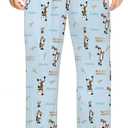 Mens Pajama Pants Soft Lightweight Lounge Sleep Pants, PJ Bottoms with Two Pockets (Blue, L)