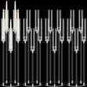 Barydat 4 Pcs Acrylic Candelabra Centerpieces Clear Taper Candle Candlestick Holder Crystal 5 Arm Candlesticks Holder with Acrylic Shade Pillar Fit 0.87" LED Candle for Wedding Dinner Party (Clear)