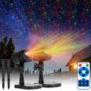 Moonflor 2 Pack Christmas Laser Lights Outdoor, Red and Green Moving Outdoor Laser Light, Starry Projection Light 3 Working Modes Waterproof Landscape Lights for Garden House Christmas Decoration