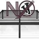Decorwise Queen Size Bed Frame 14 Inch, Express Setup Heavy Duty Metal Frames with Steel Slats Support Ample Storage Screw Free Design, No Box Spring Needed, Noise Free, Black