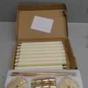 30 Pcs Gold Candlestick Holders with Flameless LED Candles Bulk Includes 15 Metal Candle Holders 15 Ivory Battery Operated Taper Candles for Wedding Valentines Table Centerpieces Home Decor