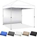 CROWN SHADES SunWall Silver Coated for 8x8 Pop up Canopy Tent, 1 Pack Sidewall Only with Silver Coating (1 Pack, White)