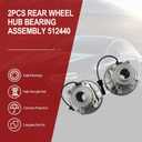 512440 2PCS Rear Wheel Hub Bearing Assembly for Chevy Equinox GMC Terrain with ABS 2010 2011 2012 2013 2014 2015 2016 2017