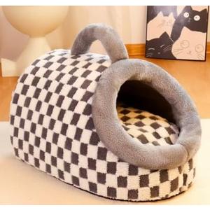 Dog Bed Cat Bed (Grey, m) Dog Bed Cat Bed Medium with Large Indoor for Small Indoor Outdoor Dogs Cats Fluffy CalmingRound bedsAnxiety Washable -Medium
