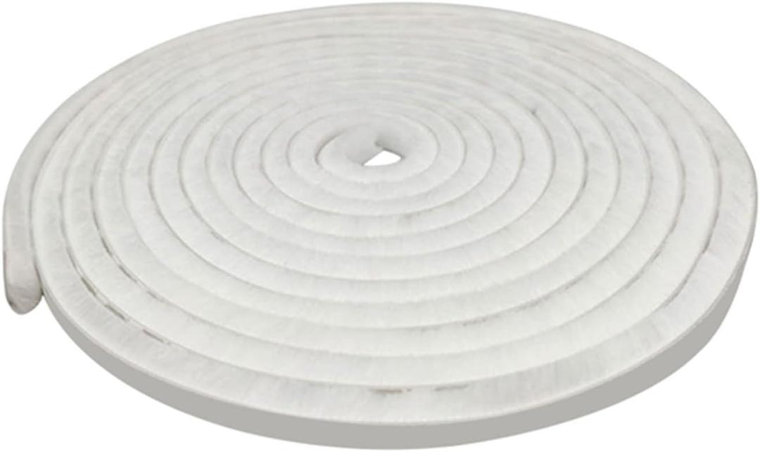 jojobasec Multifunctional Window Brush Strip Self-adhesive Weather Stripping Sliding Door Sealing Strip 5 Meters, White, 9mmX15mmX5M