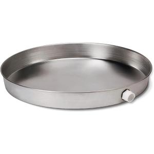 Everflow AWHP24 Aluminum Water Heater Drain Pan with 1 in. - 1-1/2 in. PVC Fitting, 24 in. Diameter Chrome