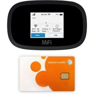 AT&T Wireless Hotspot Pocket WiFi 4G LTE MiFi 8000 | Free VPN Mobile Hotspot for Travel | 4G Mobile Portable WiFi | Unlocked Globally | Near 5G Speed up to 1200 Mbps | EVDO-LINK Bundle AT&T Sim Card