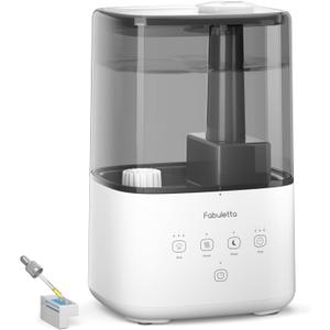 FABULETTA Humidifiers for Bedroom, 4.5L Warm and Cool Mist Humidifier Large Room for Home, Top Fill Room Humidifier with 45H Runtime, 3 Mist Levels, Essential Oil Diffuser, Quiet Sleep Mode  Timer