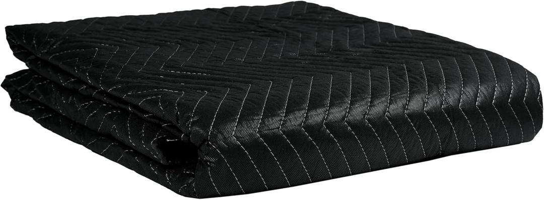 80"x72" Thick Moving Blanket, Heavy Duty Furniture Moving Pads, Quilted Packing Blankets, Black, 1 Count