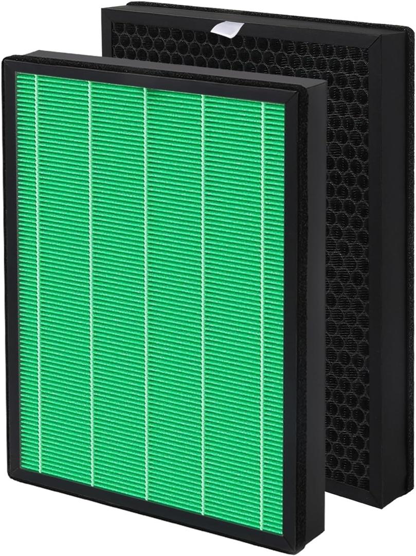 Airmega Max2 400/400S Filter Replacement, Compatible with Coway AIRMEGA Max2 400/400S/400(G)/400S(G) Air Purifiers, Max2 True HEPA & Activated Carbon Filter, Part#AP-2015-FP, 1 Set