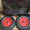 GADFISH 13" Large Walk Behind Mower-Sulky，Easy Forward & Reverse Lawn Mower Trailer, Black & Red Wheel For Mower (Walk Behind Mower-Sulky)