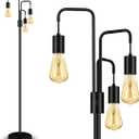 BoostArea Industrial Floor Lamp for Living Room,Modern Standing Lamp Stand Up Lamp with 3 Light, Bulbs Not Included,Simple Design Floor Lamp for Bedroom, Living Room, Office, Kids Room, Reading
