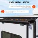 RV Slide Out Awning Fabric Replacement - 18.5oz Heavy Duty Universal and Weather Resistant Slide Topper Canopy for 5th Wheel RVs, Campers, Motorhomes, Black (110'' Fabric Only) (Obsidian)