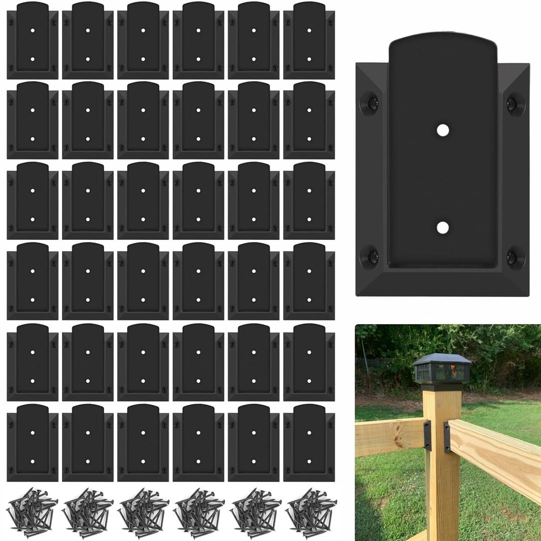 30Pcs Aluminum Deck Railing Brackets Connector for 2x4 Railing Wood Post with 180pcs Galvanized Wood Screws