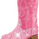 Motasha Girls Cowgirl Boots Glitter Toddler Girls Boots Pink Cowboy Boot for Girl Size 13 Little Big Kids Boot Western Riding Shoes Party Birthday (M7101 S R Pink 13)