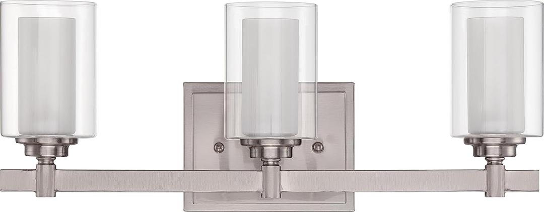 Craftmade 16720BNK3 Celeste Vanity Wall Lighting, 3-Light, 180 Watts, Brushed Polished Nickel (20"W x 7"H)