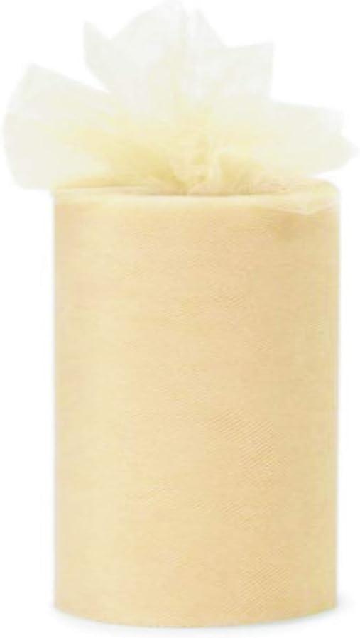 6 inch x 100 Yards Tulle Fabric Spool (Beige)