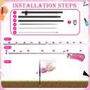 SmoothNovelty 2 Sets Nails Salon Feather Flag 7 ft Manicure Pedicure Feather Flag with Flagpole Portable Bags Kit Pink Nail Sign for Business Advertising Marketing Storefronts Retailers Shops Events
