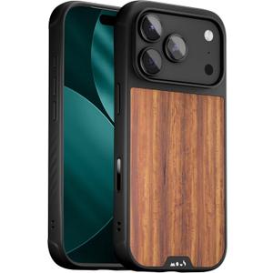 Mous for iPhone 17 Pro Case, Compatible with MagSafe - Limitless - Protective Walnut Cover for iPhone 17 Pro - Shockproof, Full Camera Protection, Anti-Scratch Back, Brown