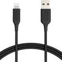 Amazon Basics 2-Pack MFi Certified Lightning Charger Cable for iPhone, USB-A to Lightning ABS Charger for Apple iPhone 14 13 12 11 X Xs Pro, Pro Max, Plus, iPad, 6 Foot, Black (6 Feet)