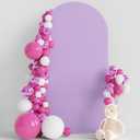 Wokceer 6.6FT Wedding Arch Cover Spandex Fitted Wedding Arch Stand Covers Round Top Chiara Arch Backdrop Cover for Birthday Party Ceremony Banquet Decoration Lavender